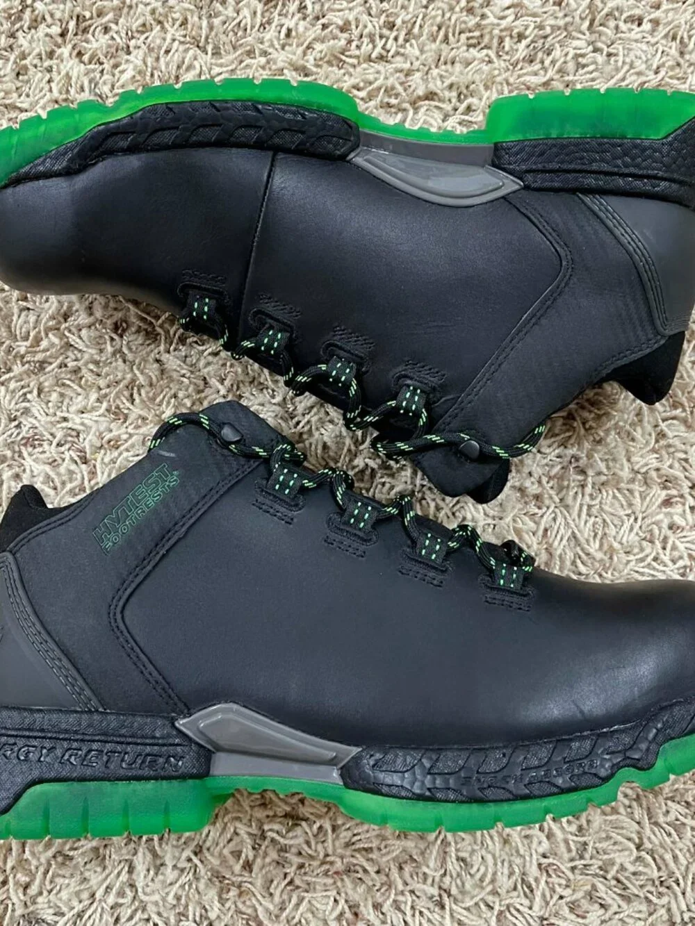 HYTEST Footrests Men's 2.0 Xergy Trainer Safety Shoes Black Green, Size 12 D
